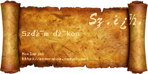 Szám Ákos névjegykártya